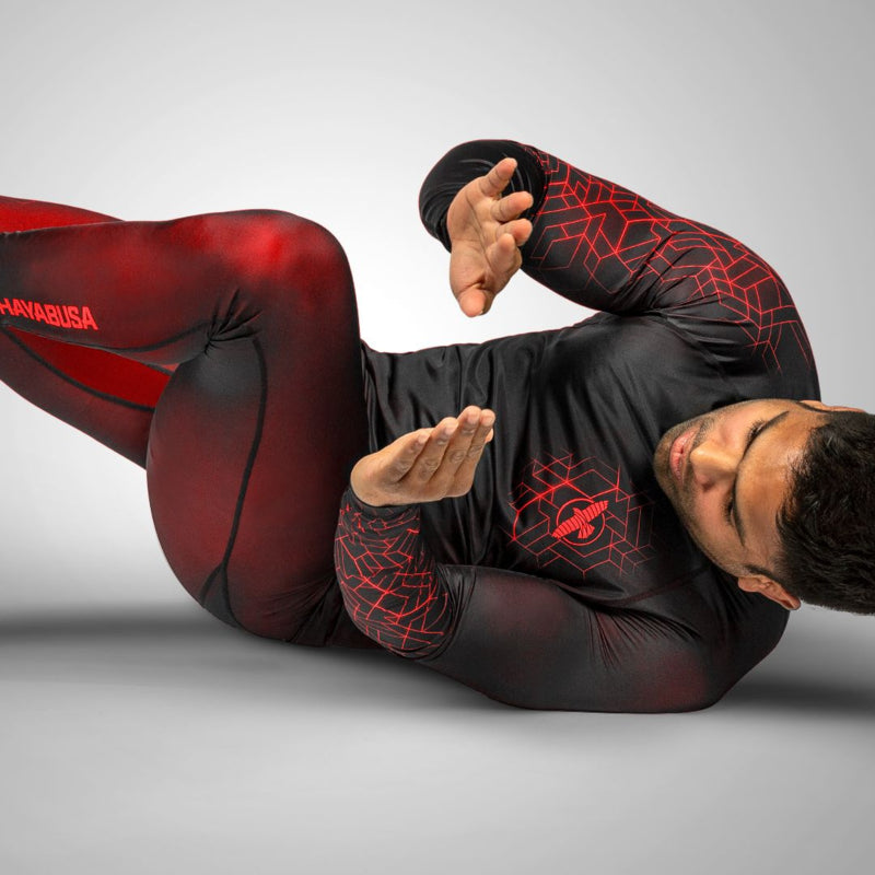 Hayabusa Geo Jiu Jitsu Spats - Zwart / Rood