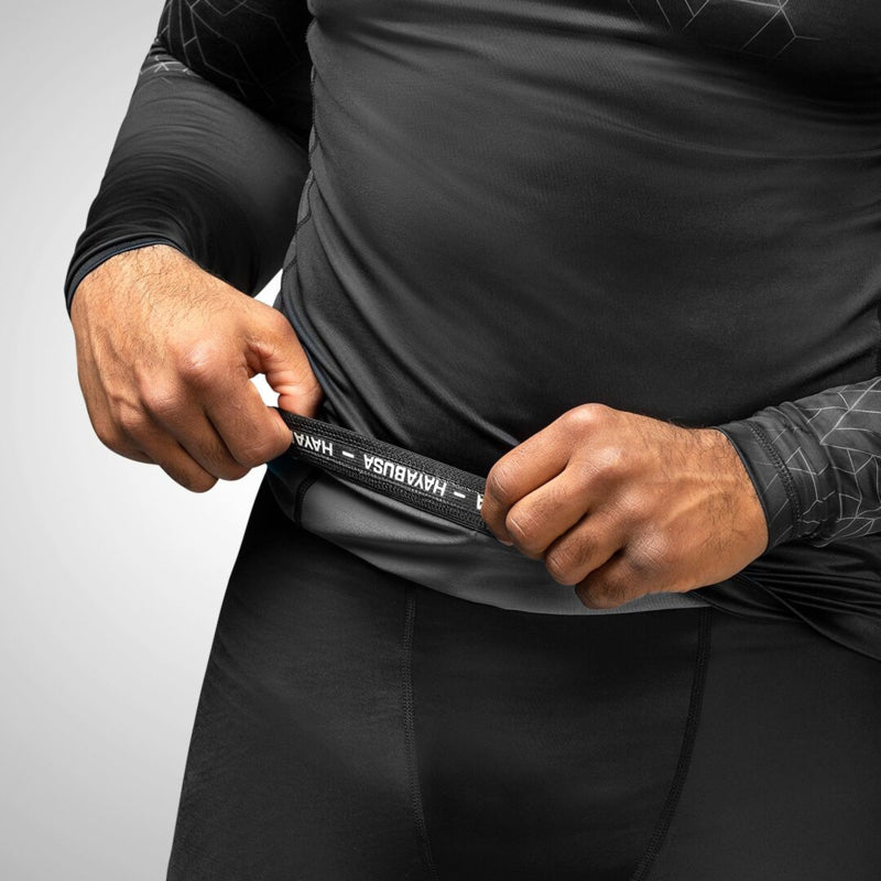Hayabusa Geo Long Sleeve Rashguard - Zwart / Grijs