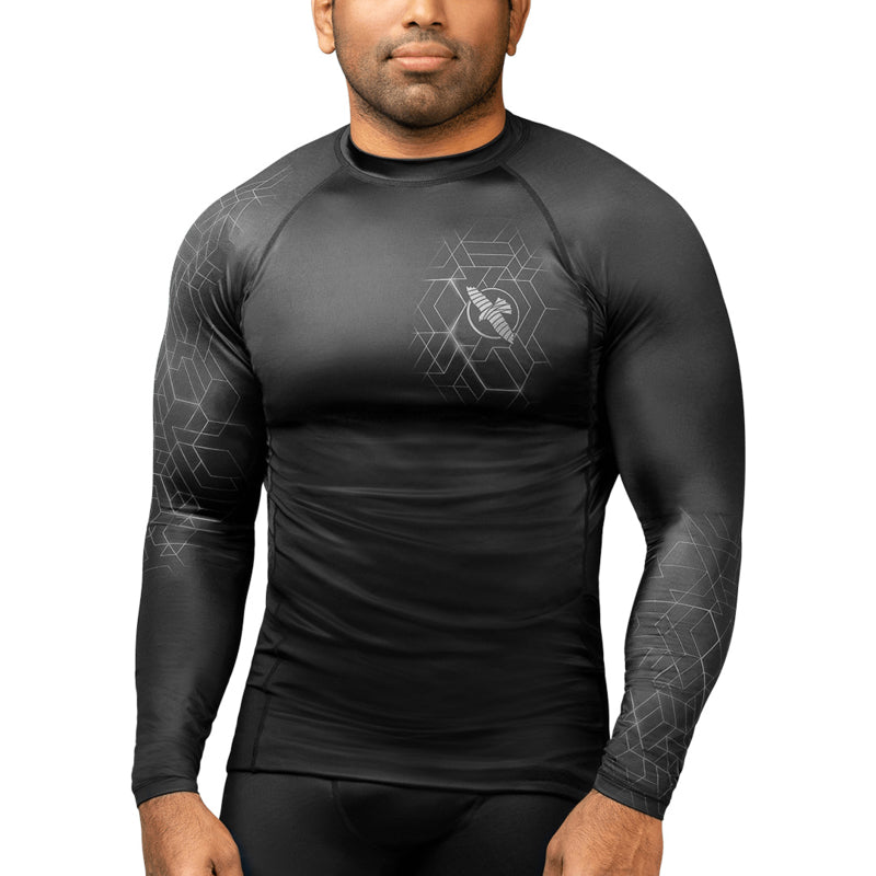 Hayabusa Geo Long Sleeve Rashguard - Zwart / Grijs
