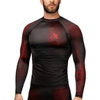 Hayabusa Geo Long Sleeve Rashguard - Black / Red