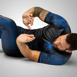 Hayabusa Geo Short Sleeve Rashguard - Zwart / Blauw