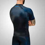 Hayabusa Geo Short Sleeve Rashguard - Zwart / Blauw