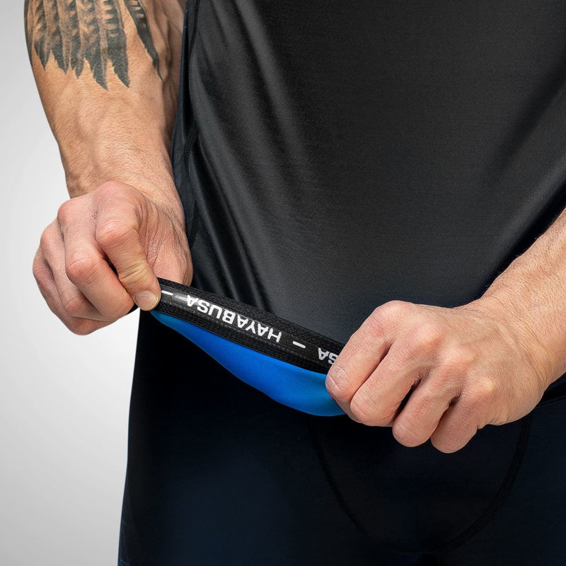 Hayabusa Geo Short Sleeve Rashguard - Zwart / Blauw
