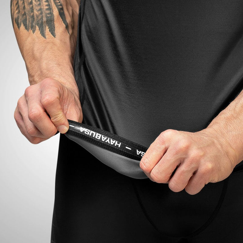 Hayabusa Geo Short Sleeve Rashguard - Zwart / Grijs