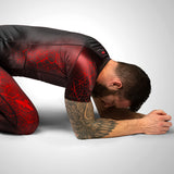 Hayabusa Geo Short Sleeve Rashguard - Zwart / Rood