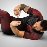 Hayabusa Geo Short Sleeve Rashguard - Zwart / Rood