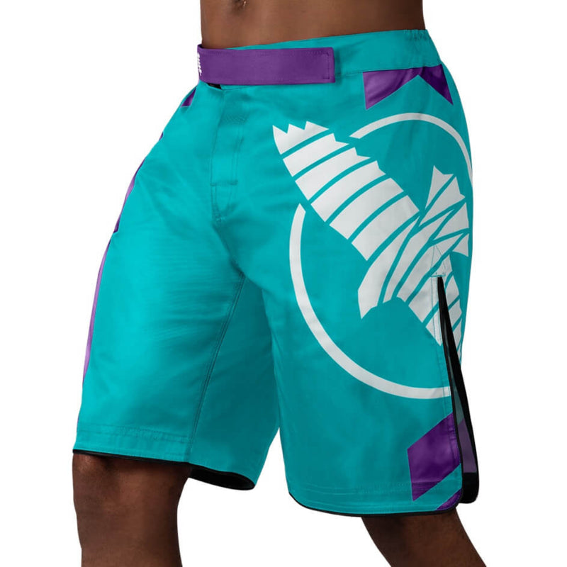 Hayabusa Icon Fight Shorts - Teal / Wit