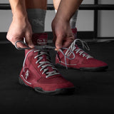 Hayabusa Pro Boxing Shoes - Dark Red/Grey