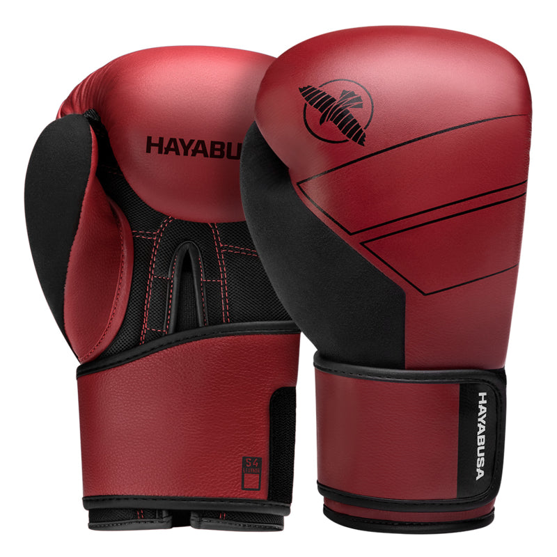 Hayabusa S4 Boxing Gloves - Genuine Leather - Red