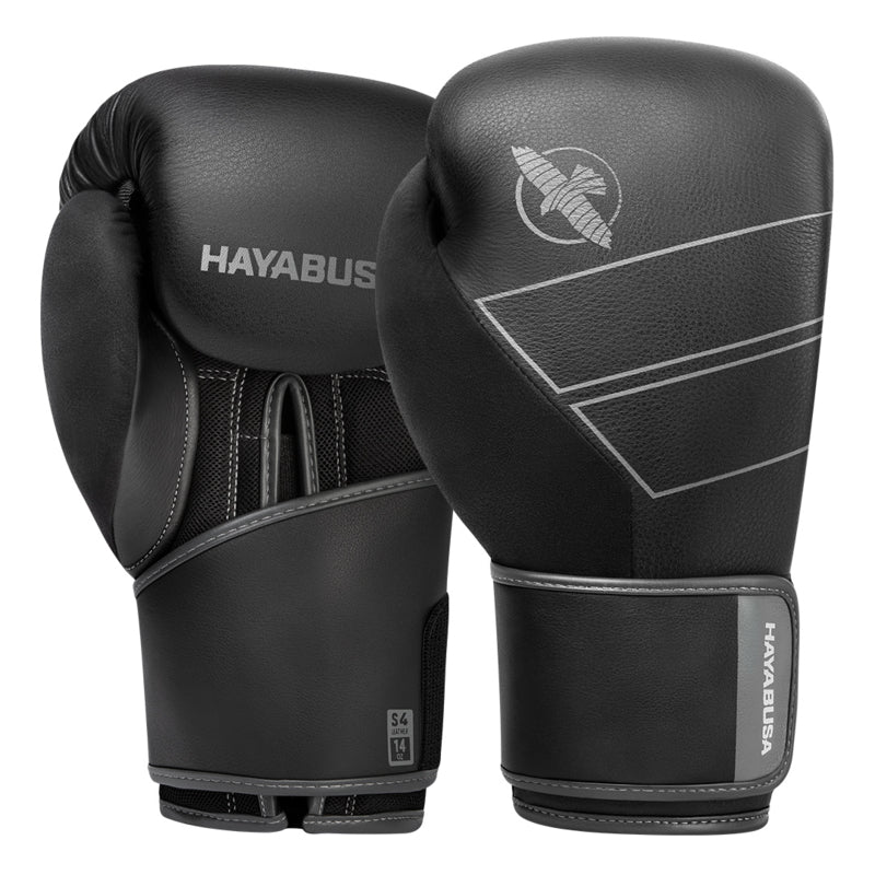 Hayabusa S4 Boxing Gloves - Genuine Leather - Black
