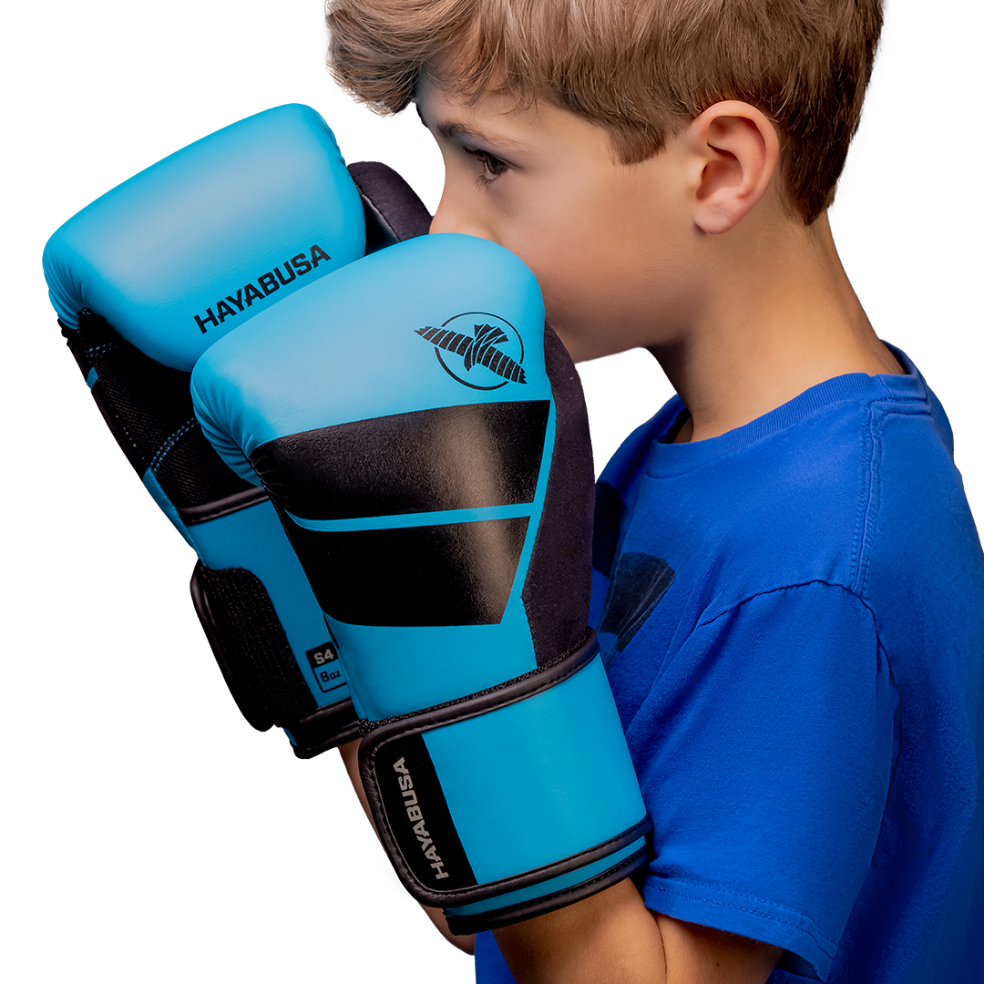 Hayabusa S4 Youth Boxing Gloves - Cyan Blue