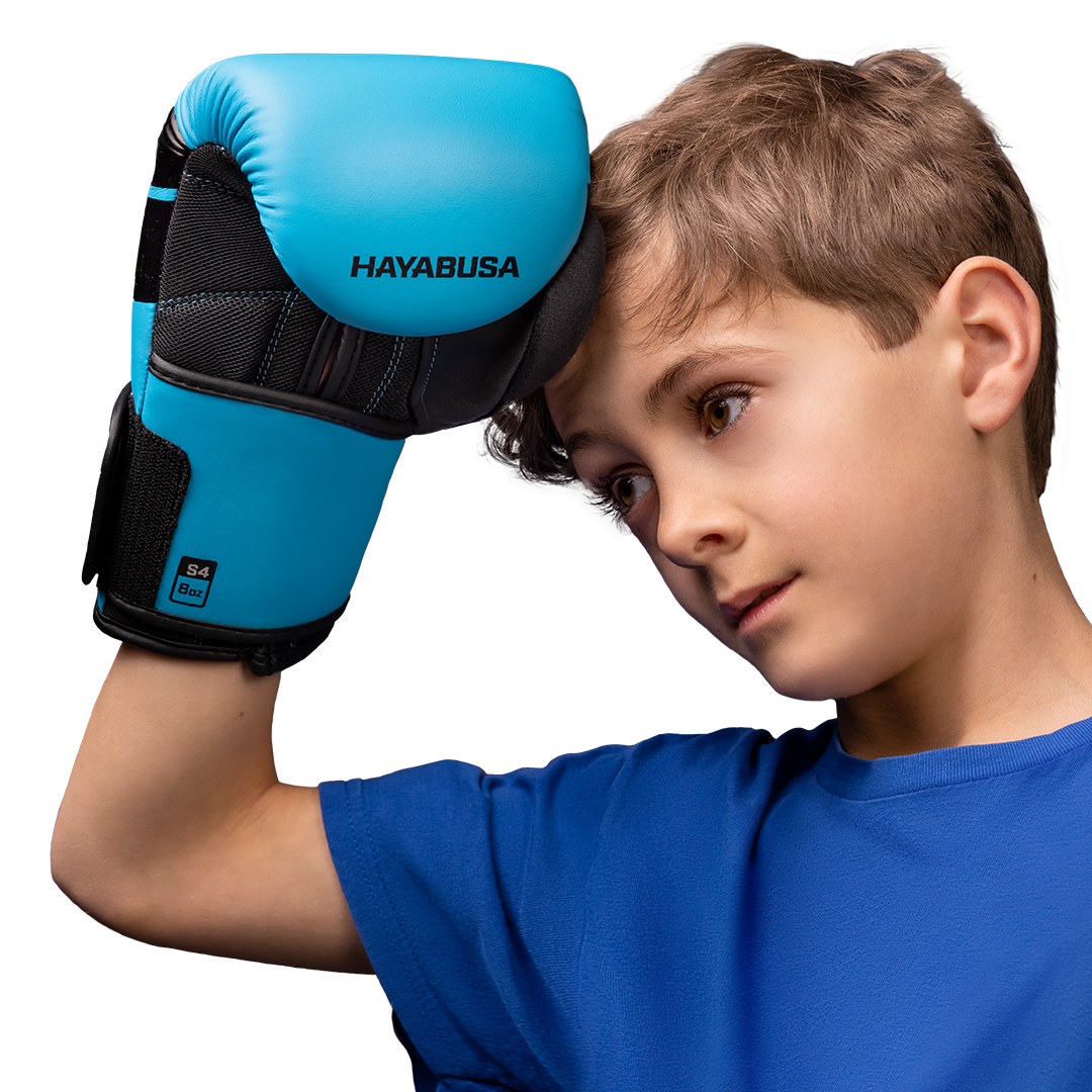 Hayabusa S4 Youth Boxing Gloves - Cyan Blue