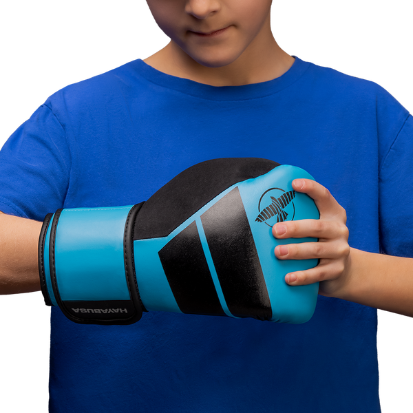 Hayabusa S4 Youth Boxing Gloves - Cyan Blue