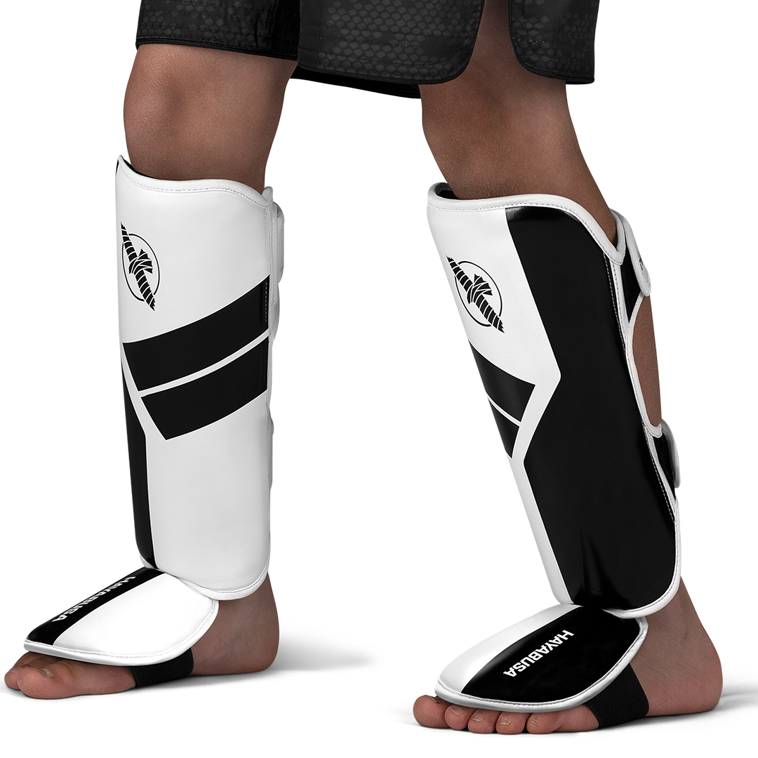 Hayabusa S4 Youth Shin Guards - White