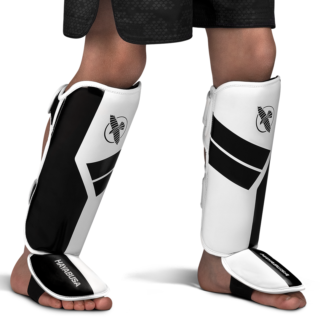 Hayabusa S4 Youth Shin Guards - White