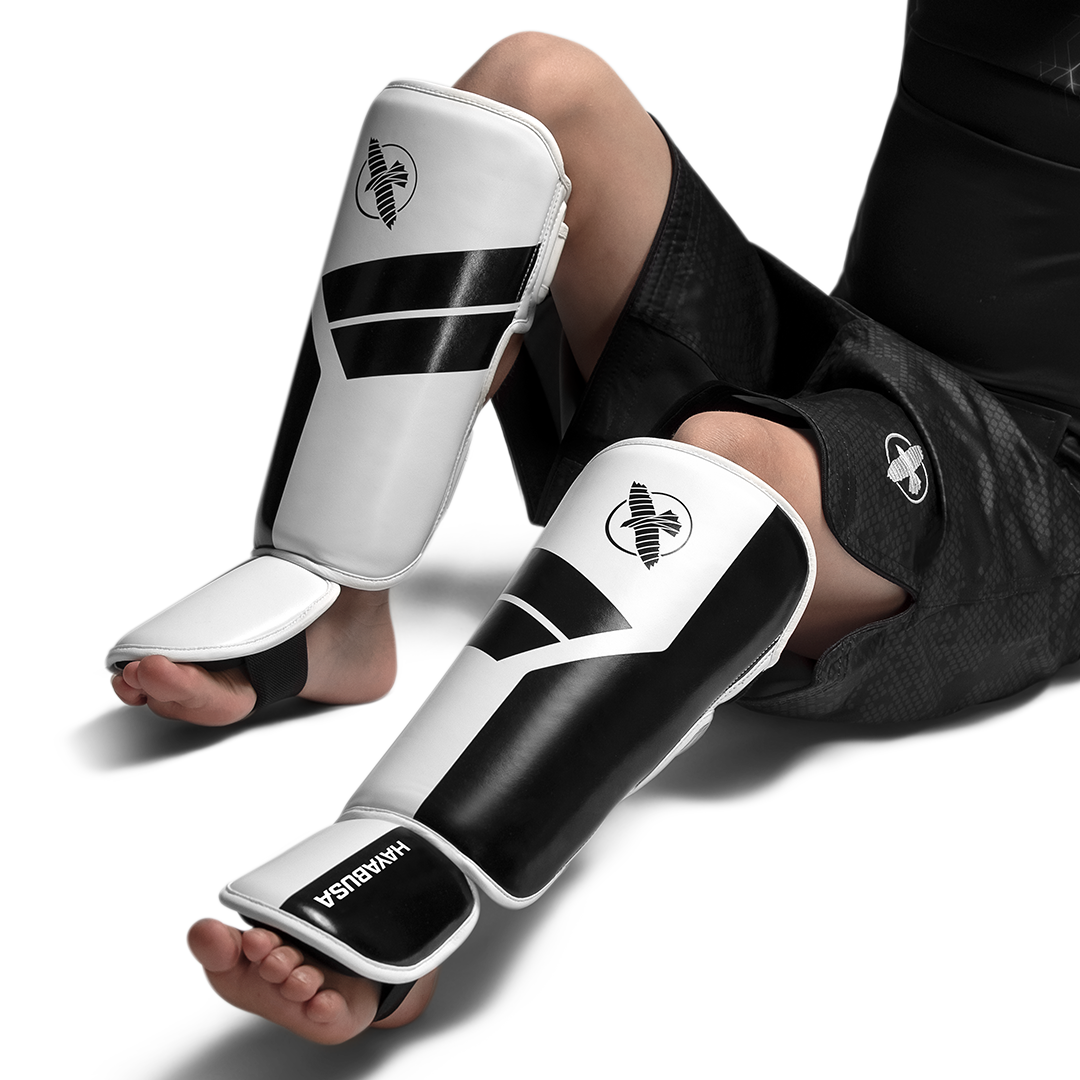 Hayabusa S4 Youth Shin Guards - White