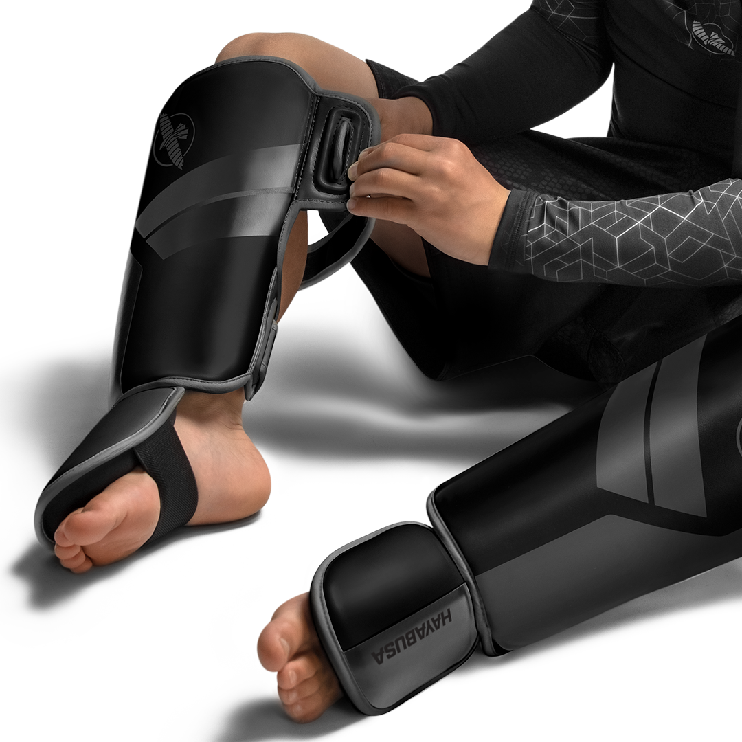 Hayabusa S4 Youth Shin Guards - Black