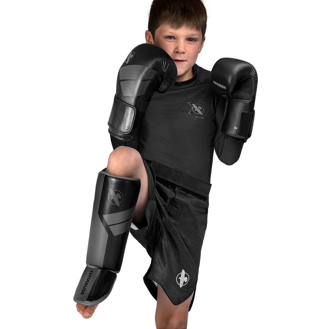 Hayabusa S4 Youth Shin Guards - Black