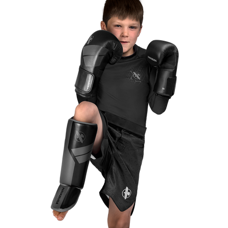Hayabusa S4 Jeugd-scheenbeschermers - Zwart