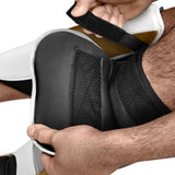 Hayabusa T3 Full-Back Shin Guards - White / Gold