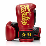 Fairtex X Booster Bokshandschoenen - FXB BG V2 - Echt leer - Rood/Zwart/Goud