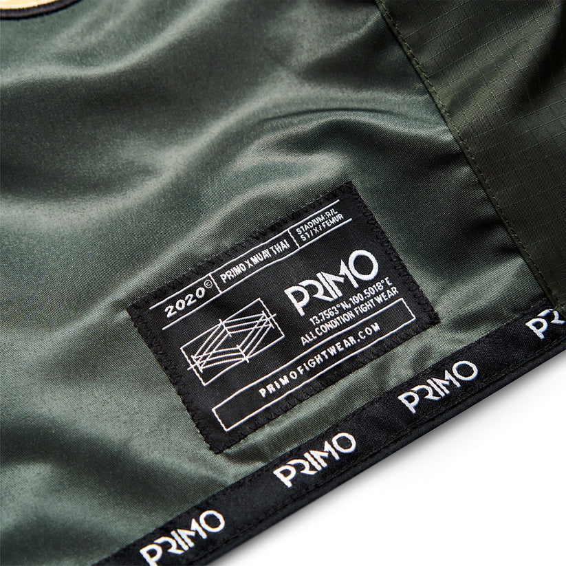 Primo Muay Thai Shorts - Hologram Series - Valor Green - dark green