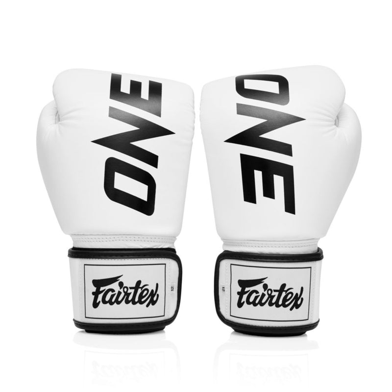 ONE Championship x Fairtex Boxing Gloves - Leather - White