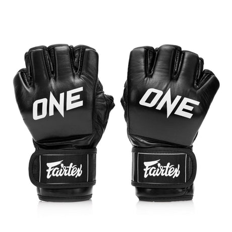 ONE X Fairtex FGV12ONE Grappling Gloves - Leather - Black