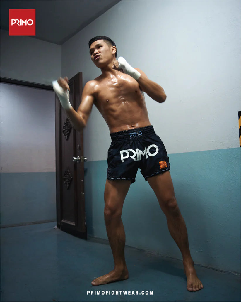 Primo Muay Thai Shorts - Free Flow Series - Gotham's Finest - Zwart
