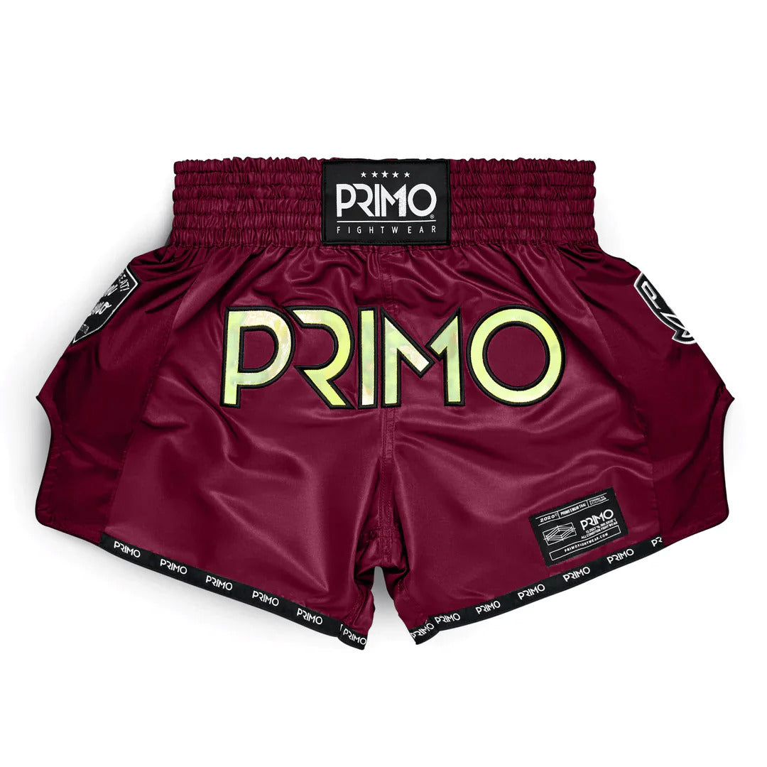 Primo Muay Thai Shorts - Hologram Series - Valor Red - dark red