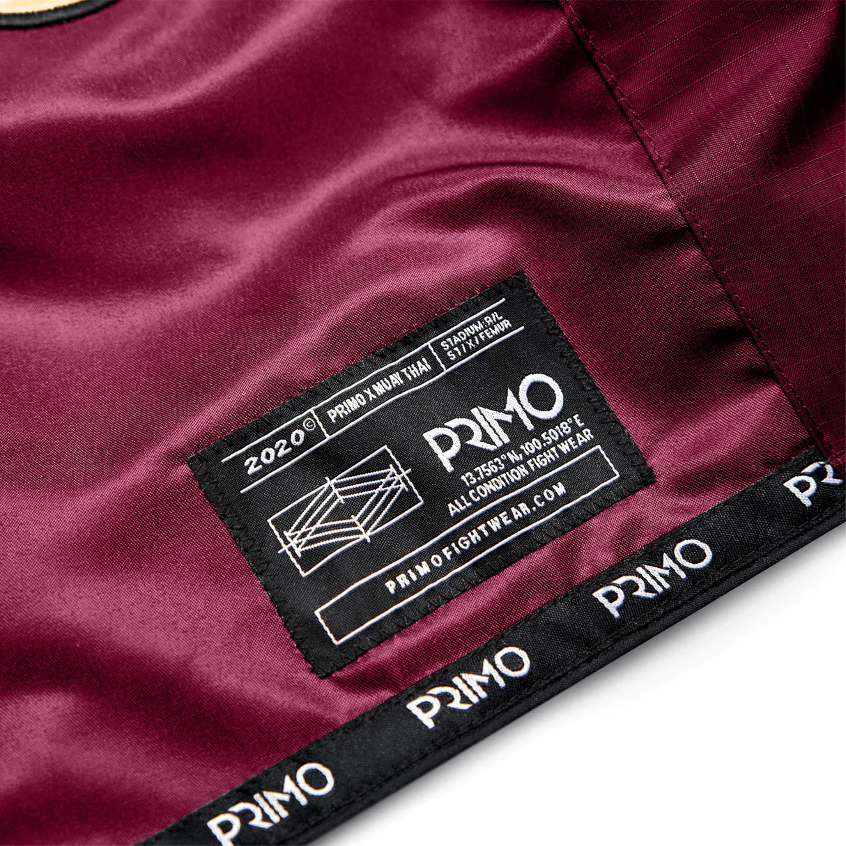 Primo Muay Thai Shorts - Hologram Series - Valor Red - dark red