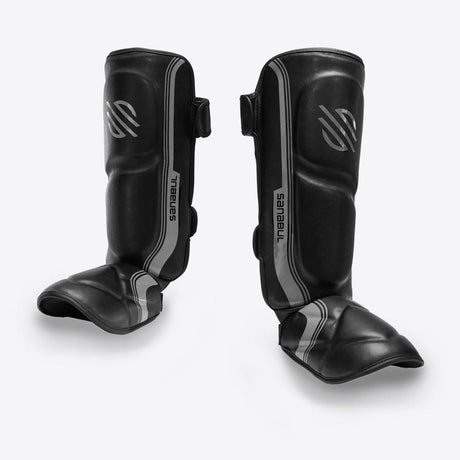 Sanabul Core Series Hook and Loop Shin Guards - Black and Metal