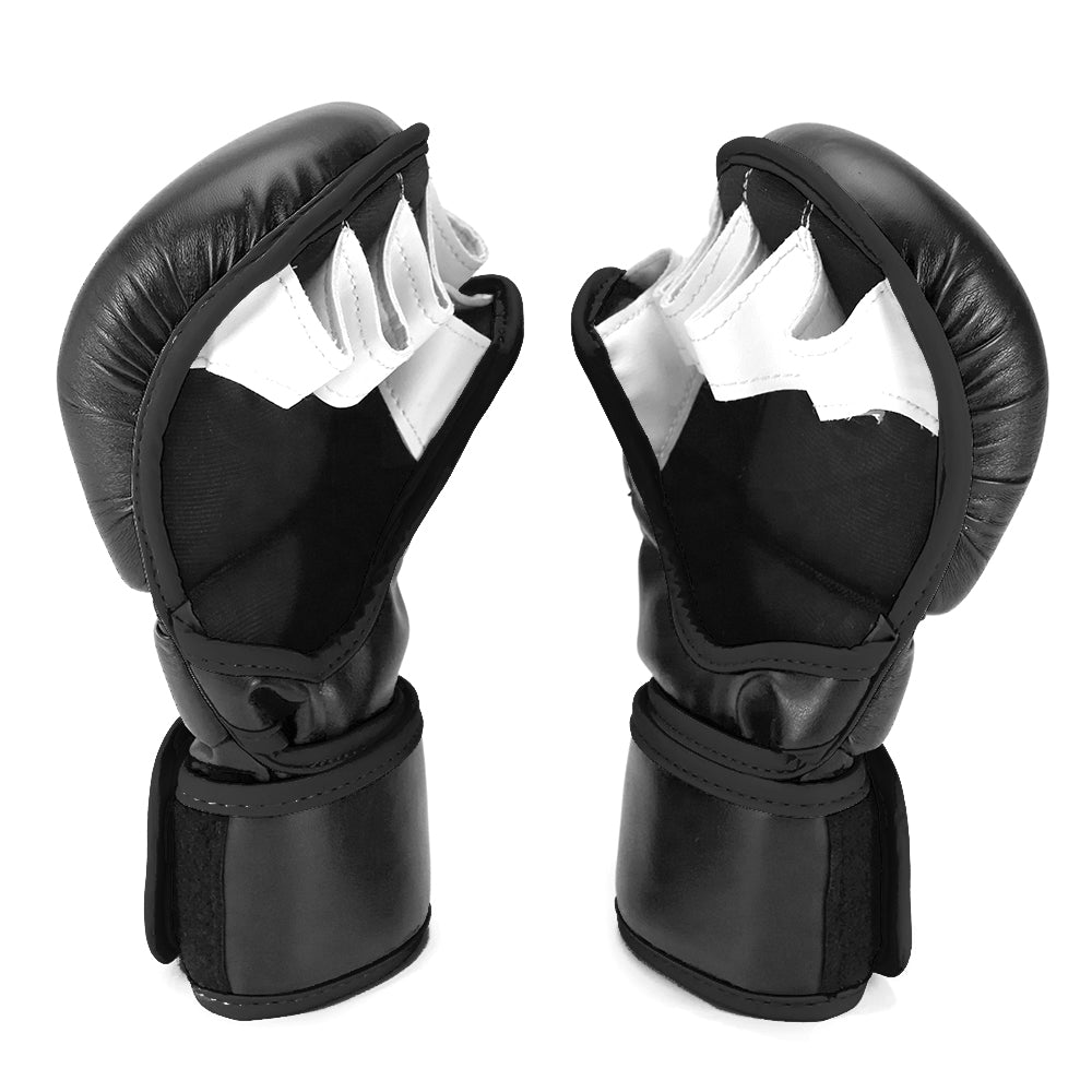 Sanabul Essential 7 oz MMA Hybrid Sparring Gloves - Black, Silver