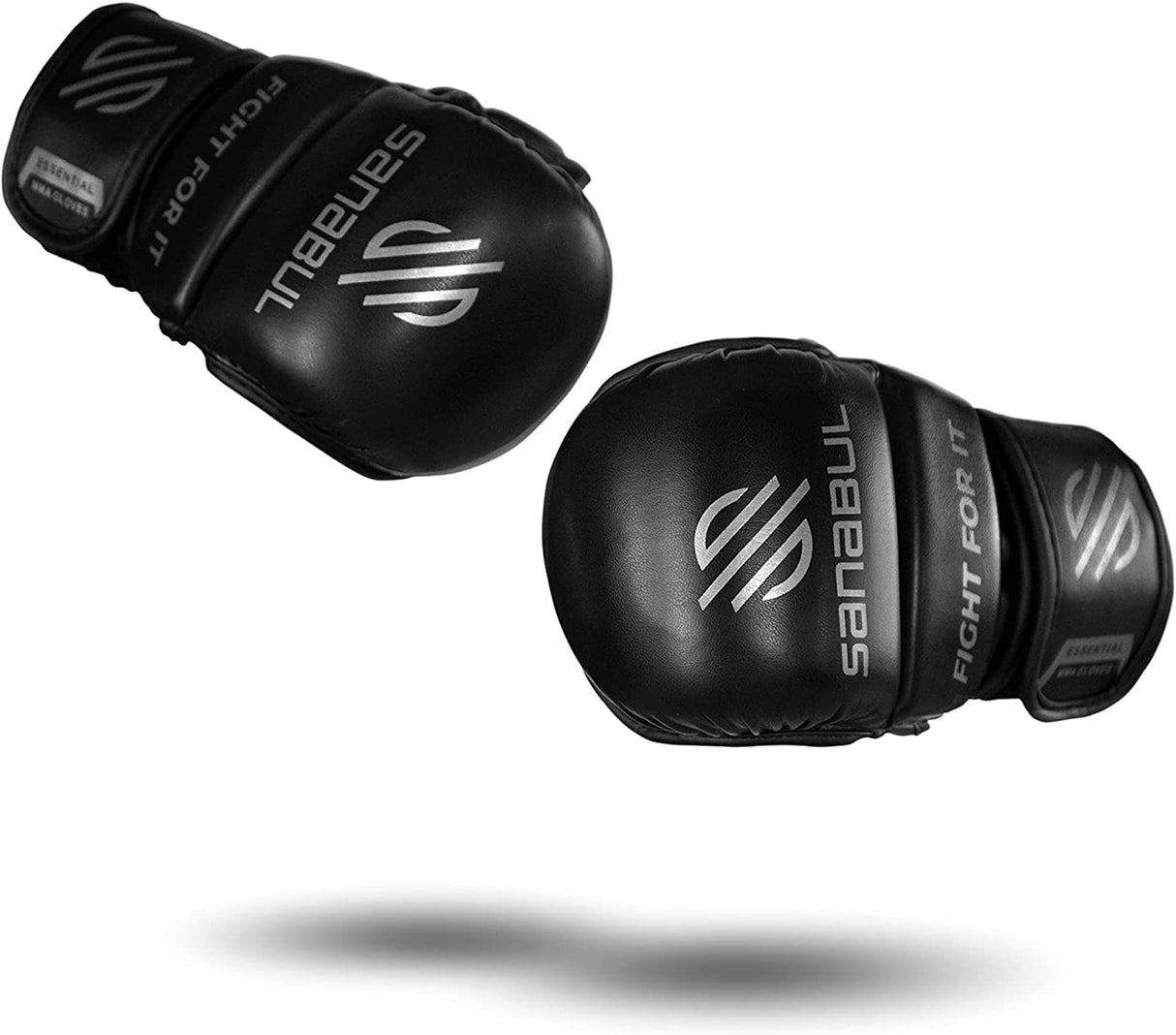 Sanabul Essential 7 oz MMA Hybrid Sparring Gloves - Black, Silver