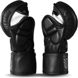 Sanabul Essential 7 oz MMA Hybrid Sparring Gloves - Black, Silver