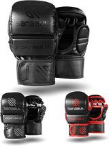 Sanabul Essential 7 oz MMA Hybride Sparringhandschoenen - Zwart