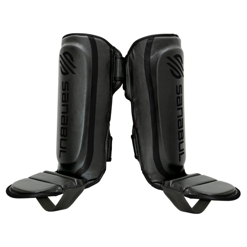 Sanabul Essential Hook and Loop Shin Guards - Black