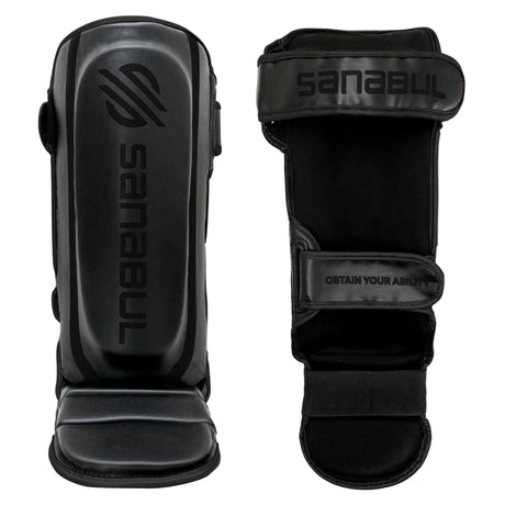 Sanabul Essential Hook and Loop Shin Guards - Black