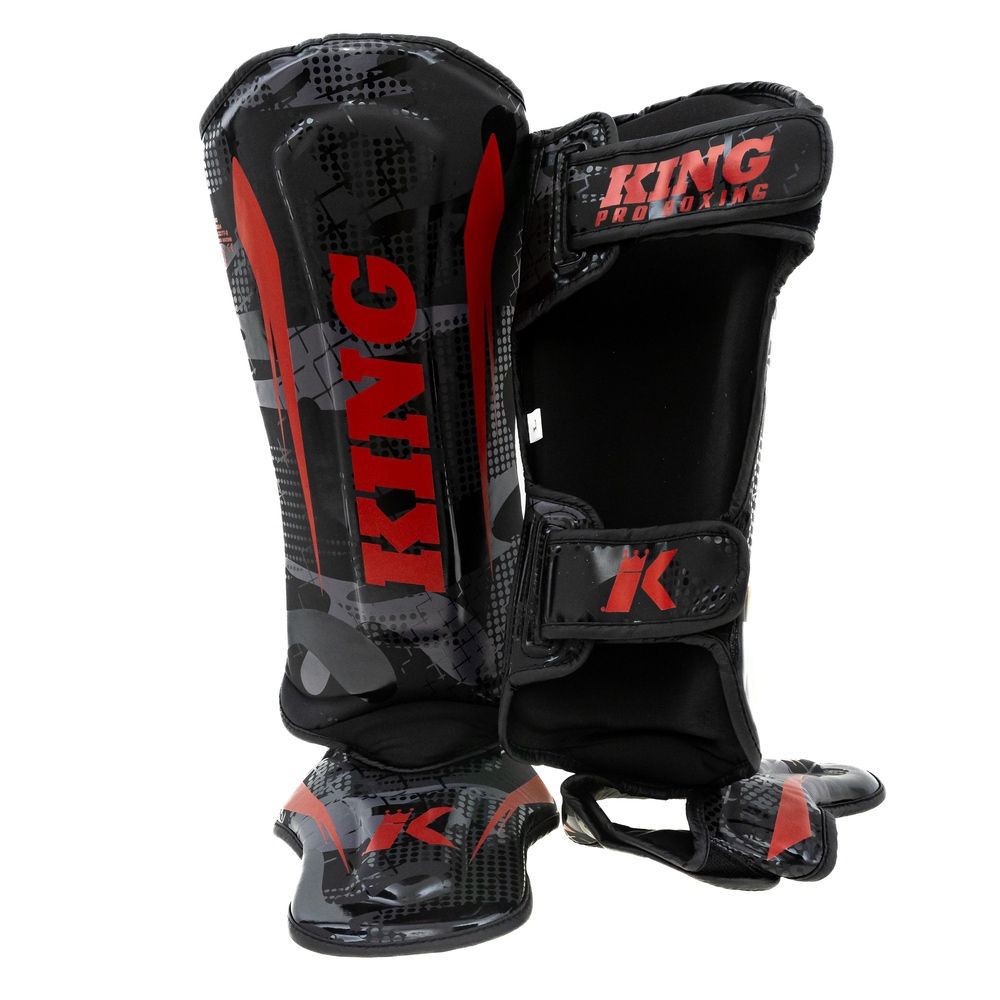 King Pro Boxing - Scheenbeschermers - Shogun - Zwart/rood