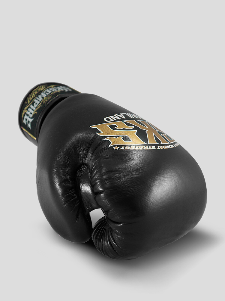 SKS Empire Muay Thai Bokshandschoenen - Echt Leer - Zwart / Goud
