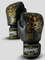 SKS Empire Boxhandschuhe - Sak Yant - Echtes Leder - Schwarz / Gold
