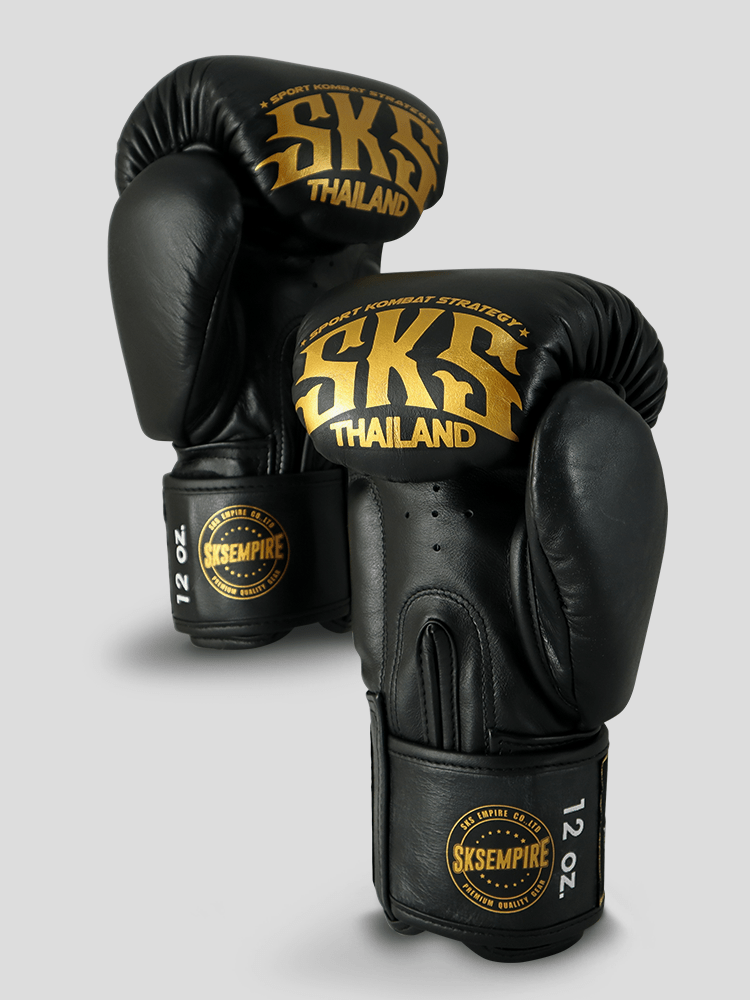 SKS Empire Boxhandschuhe - Sak Yant - Echtes Leder - Schwarz / Gold