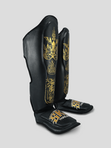 SKS Empire Schienbeinschoner - Sak Yant - Echtes Leder - Schwarz / Gold