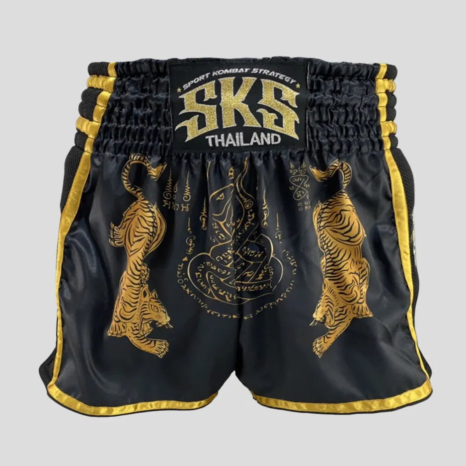 SKS Muay Thai Shorts Sakyant “Tiger” - Zwart / Goud