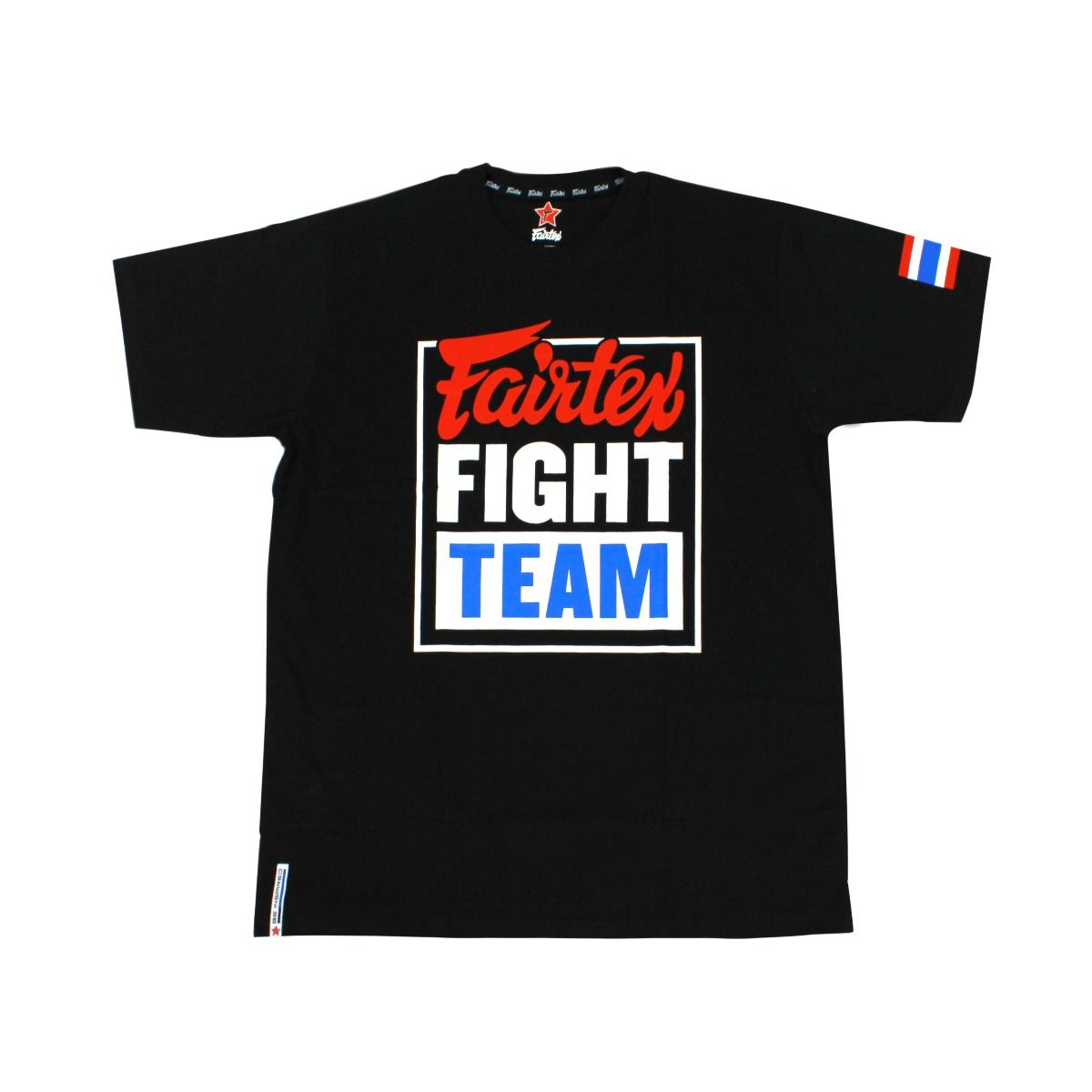 Fairtex Fight Team T-Shirt - Black - Print White/Red/Blue