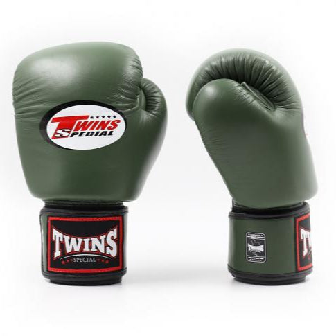 Twins Special BGVL 3 Boxing Gloves - Genuine Leather - Olive Green