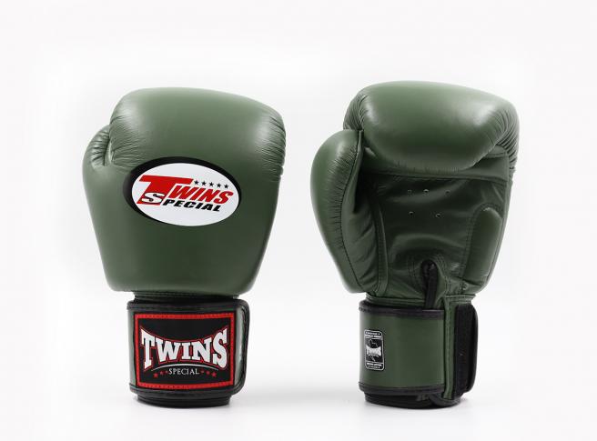 Twins Special BGVL 3 Boxing Gloves - Genuine Leather - Olive Green