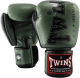 Twins Special BGVL 8 Boxing Gloves - Genuine Leather - Green / Black