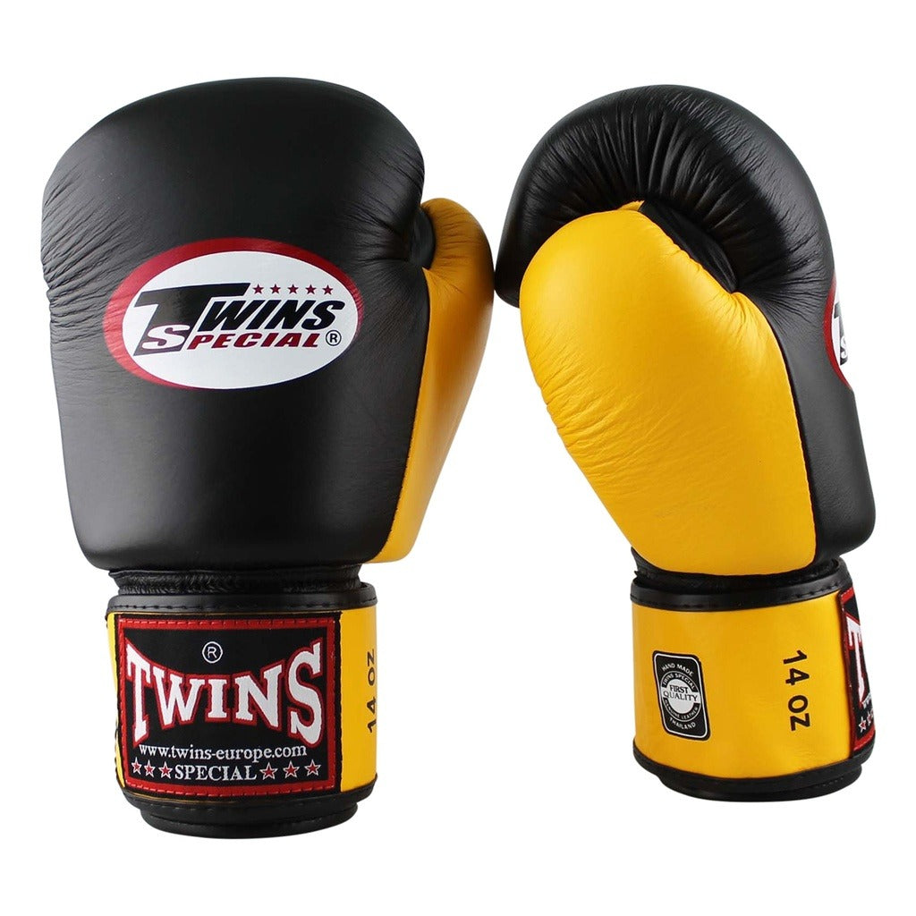 Twins Special BGVL 3 Boxing Gloves - Genuine Leather - Black / Yellow
