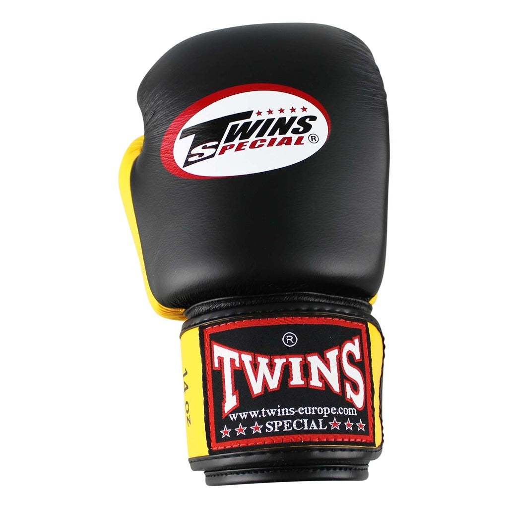 Twins Special BGVL 3 Boxing Gloves - Genuine Leather - Black / Yellow